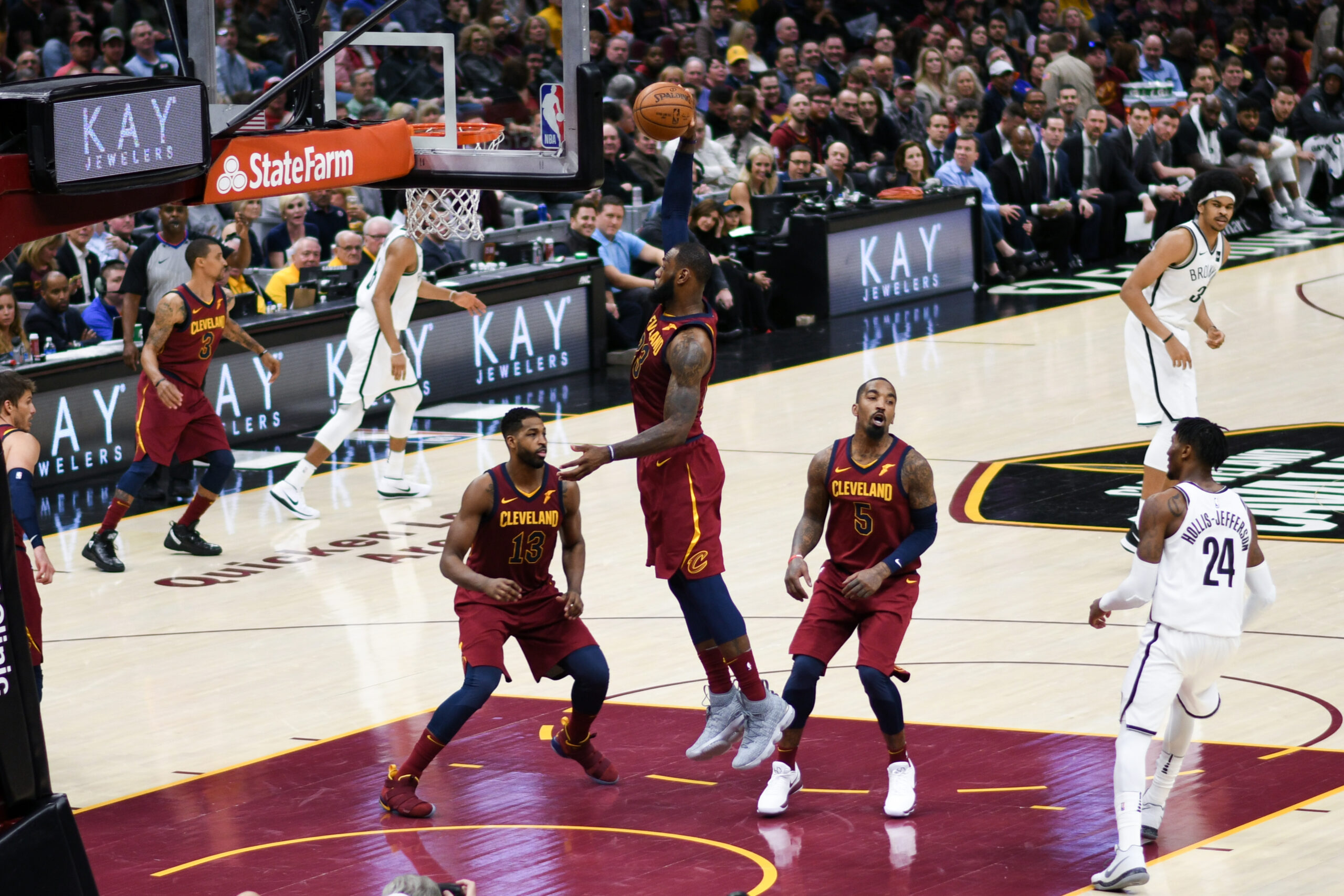 LeBron James dunk nets