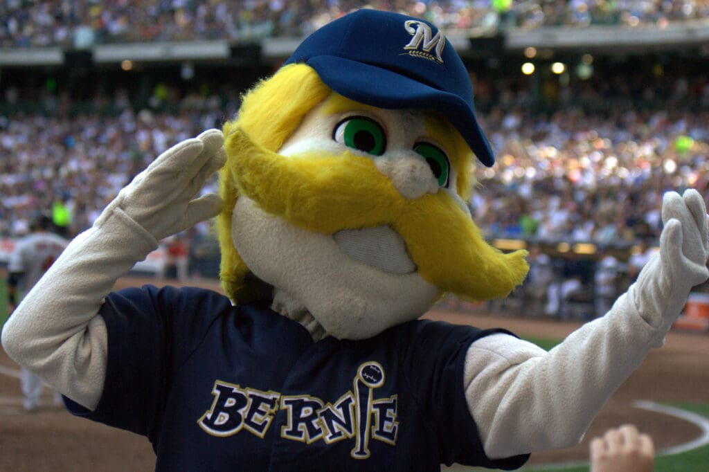 Bernie Brewer in crowd