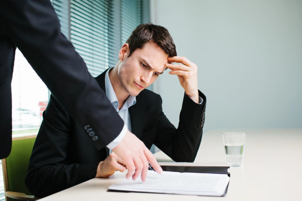 Businessman listen to his boss