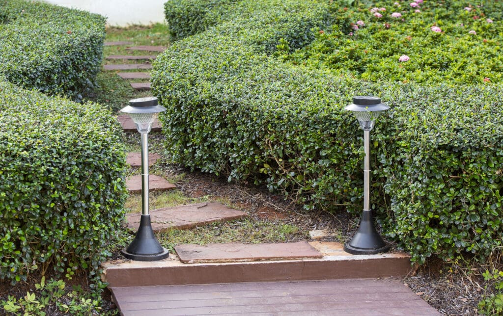 Garden walkway with solar cell