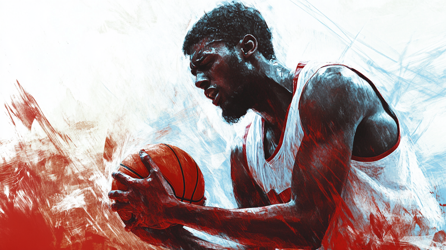 Sad basketball player