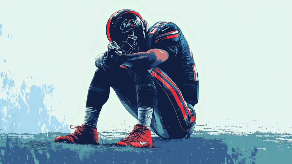 Sad NFL player