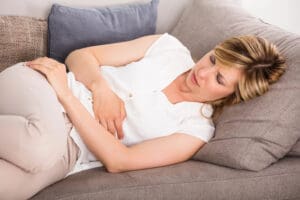 Woman Having Stomach Pain