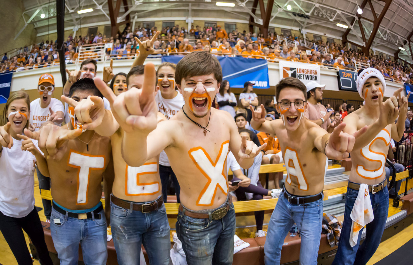 Enthusiastic Texas fans cheering