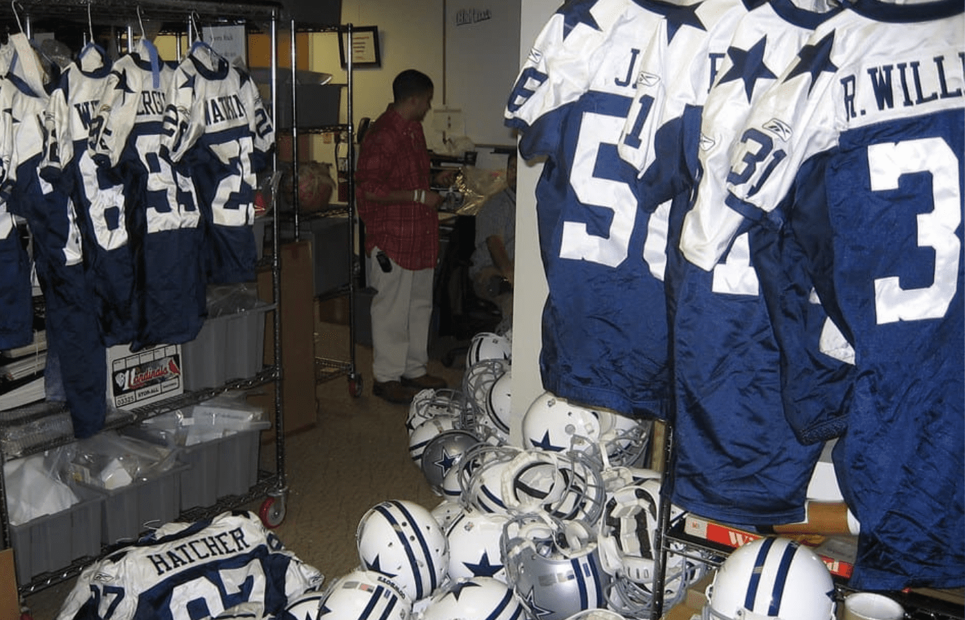 team store filled with Cowboys merchandise