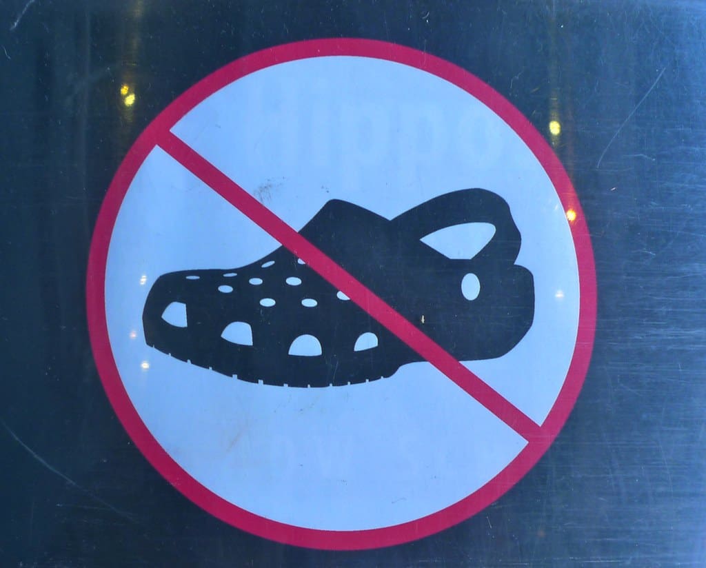 No crocs under any circumstances