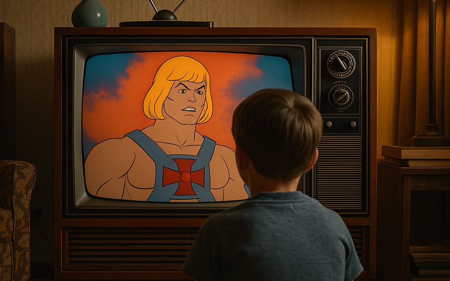 80s kid watching He-Man