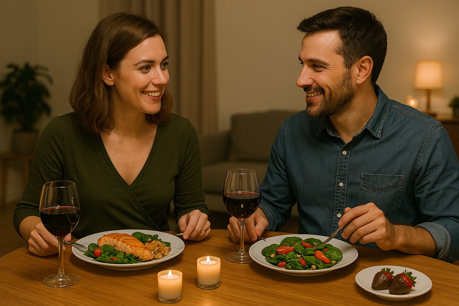 Romantic healthy dinner