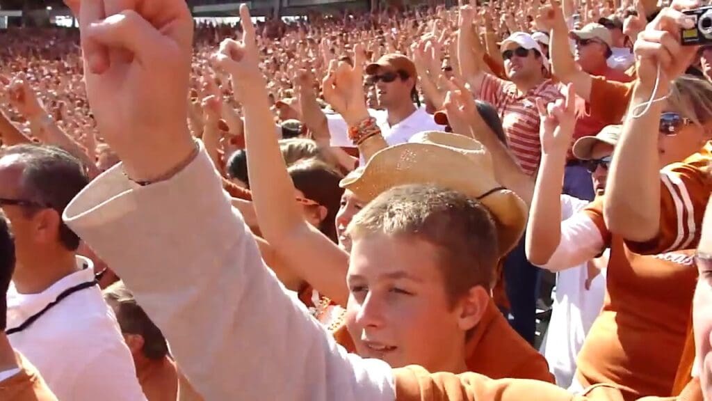 Fans Hand Signs College Football