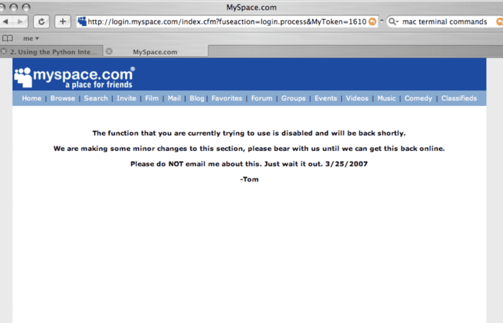 Myspace website