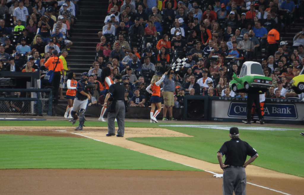 Detroit Tigers fans passionately support their team in the stadium