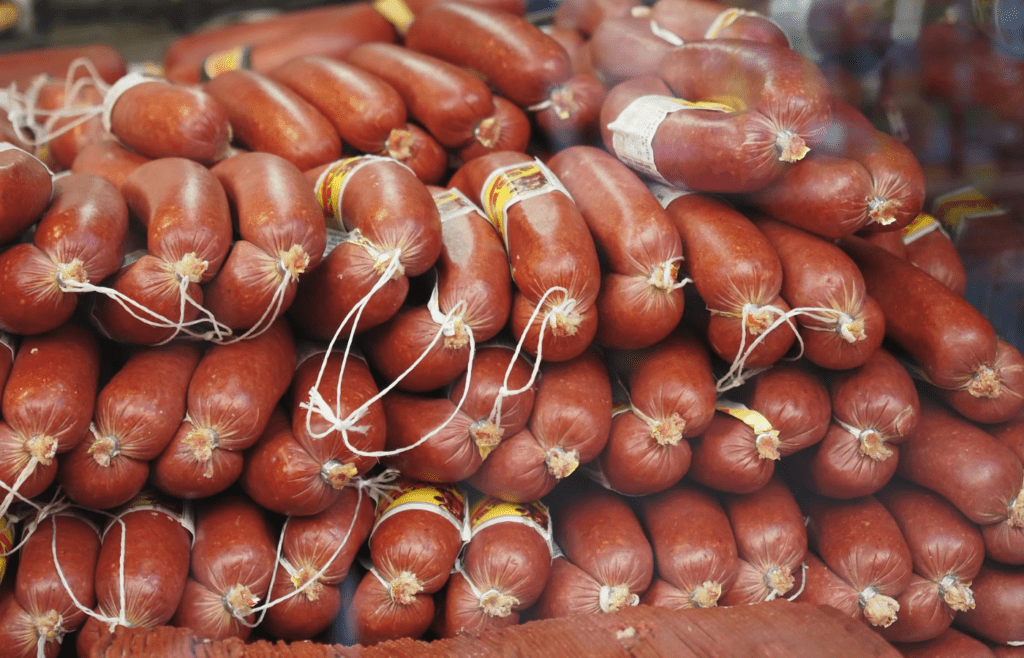 Sausages at Butcher Shop