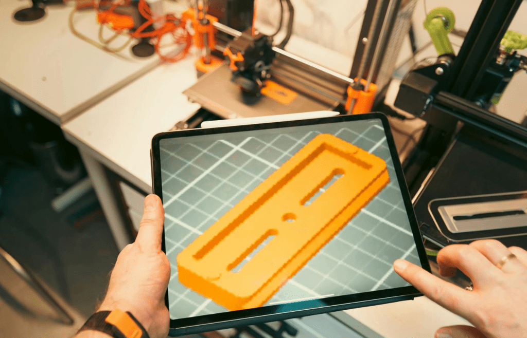 3D Printing Prototype via Tablet in Workshop