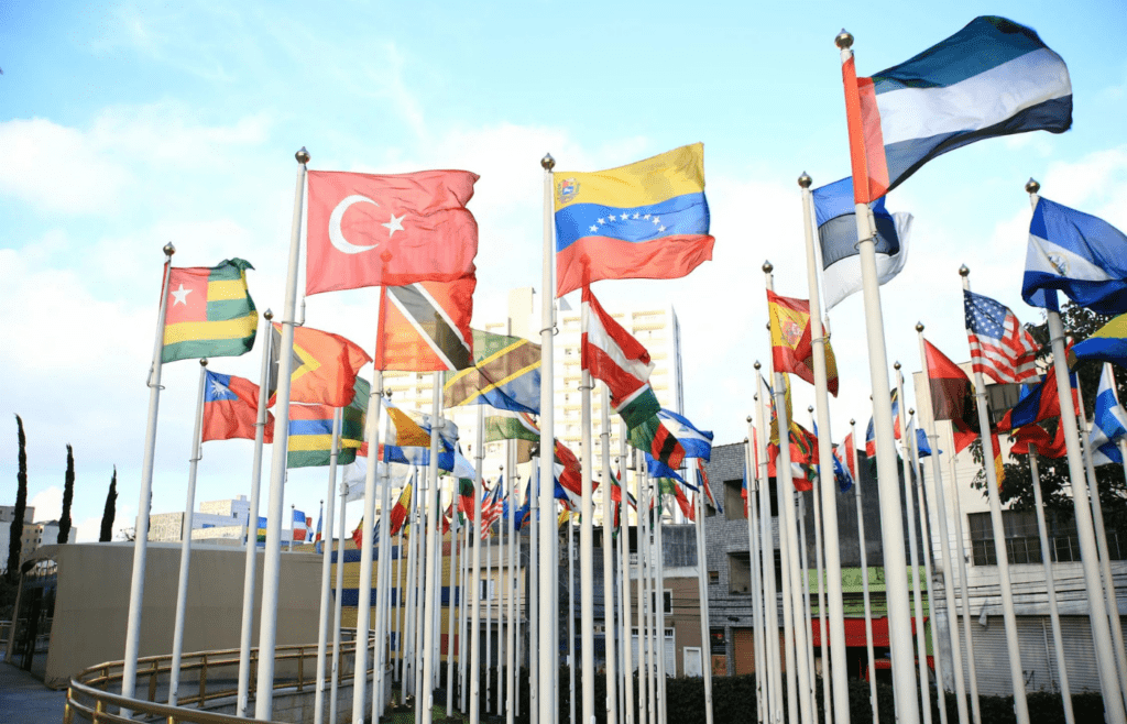 Flags of multiple countries