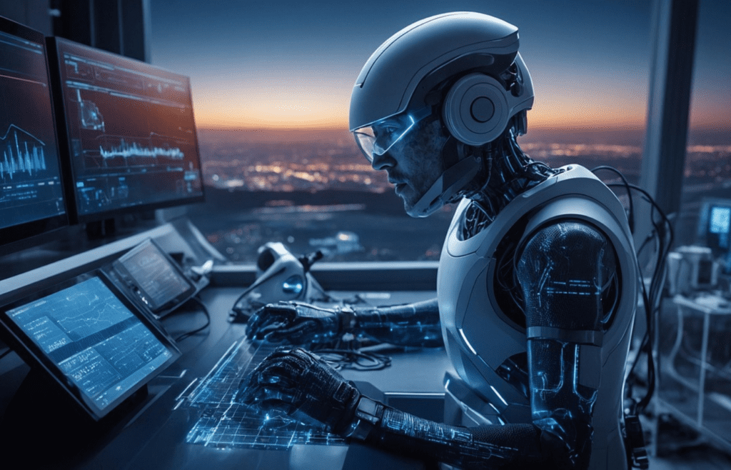 Robot programming with futuristic data displays