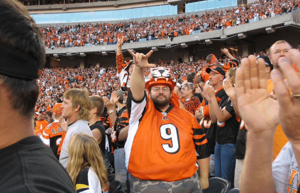 Cincinnati Bengals fans energizing the stadium atmosphere