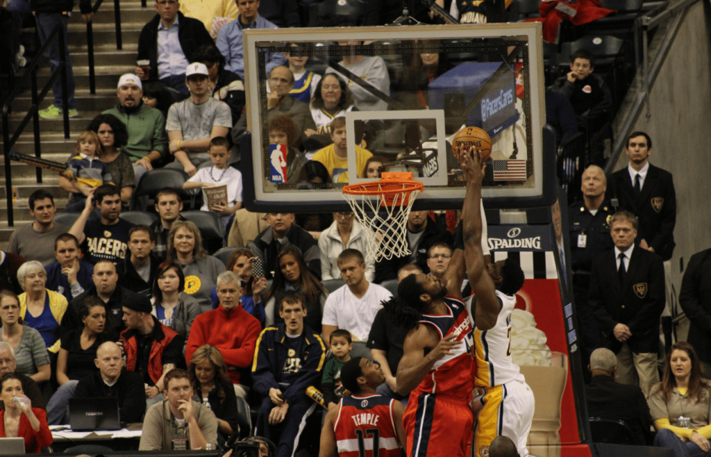 Indiana Pacers fans watch intense basketball action