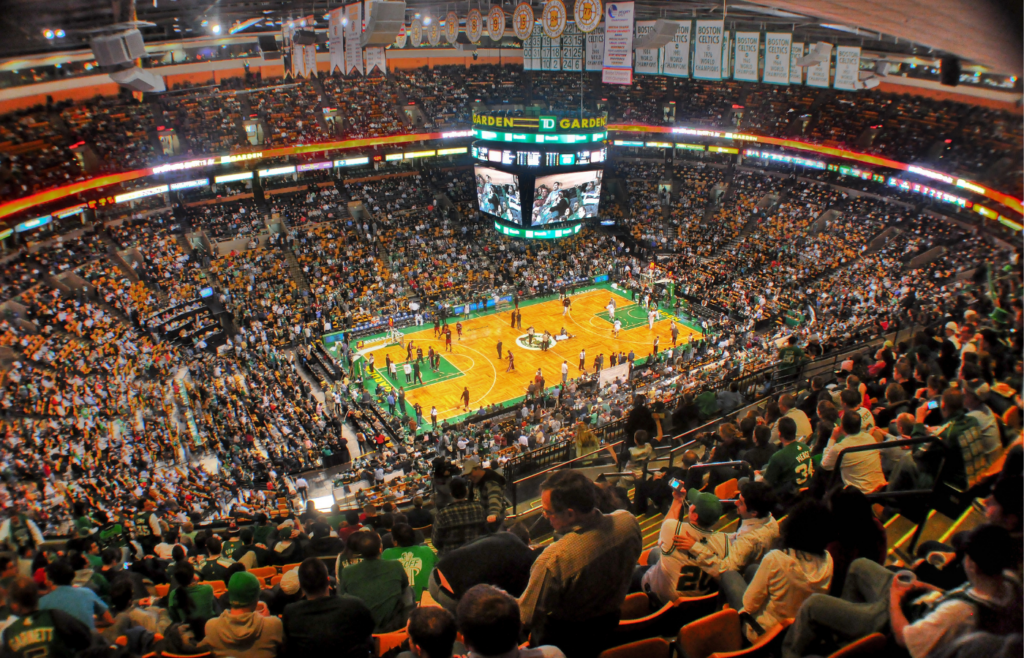 Boston Celtics fans fill stadium in team green