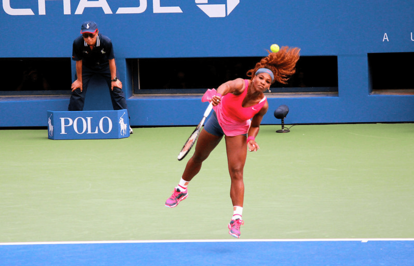 Serena Williams playing a tennis