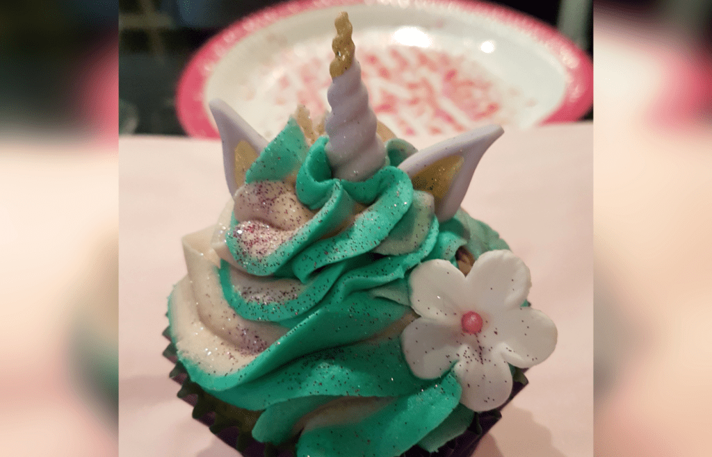 Glittery Unicorn Themed Cupcake