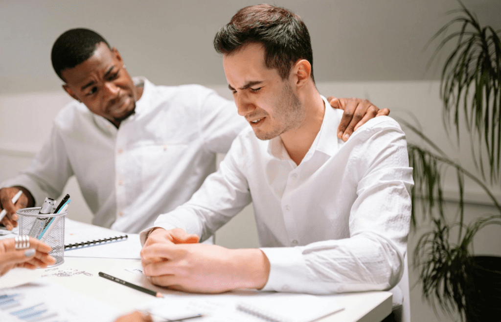 Colleague trying to comfort invalidated emotions