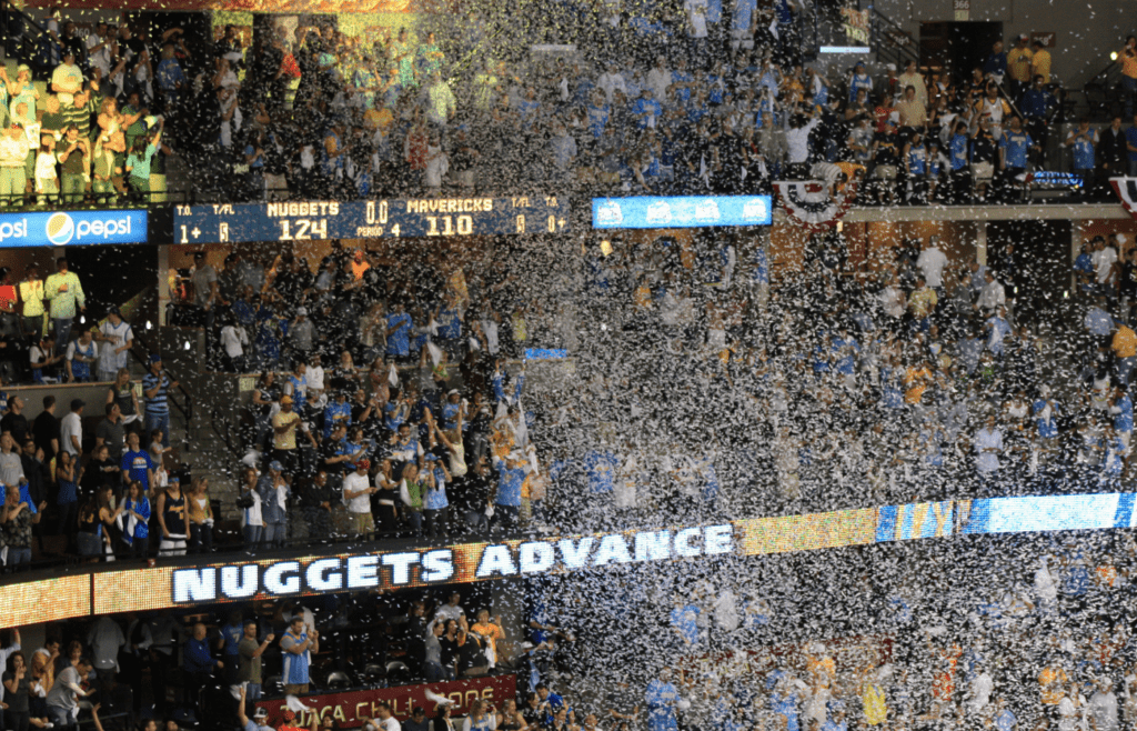 Denver Nuggets fans cheering
