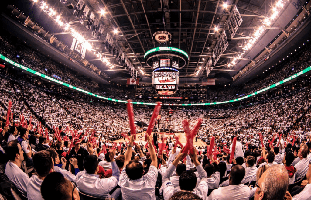 Toronto Raptors fans cheering