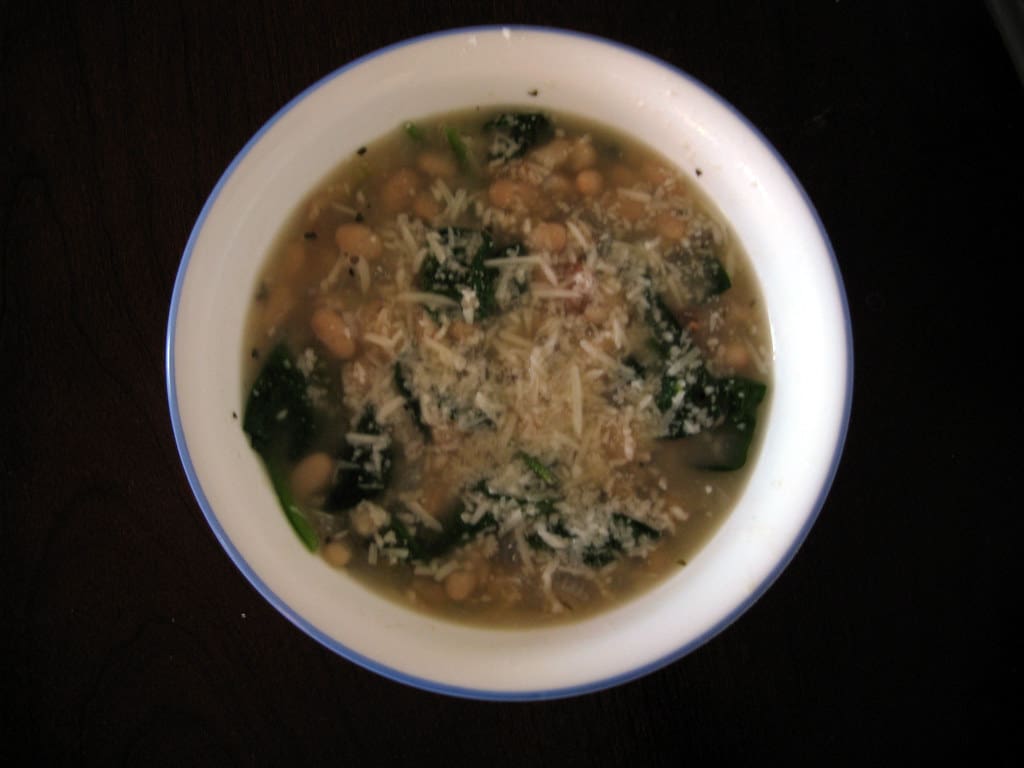 Navy Bean & Spinach Soup
