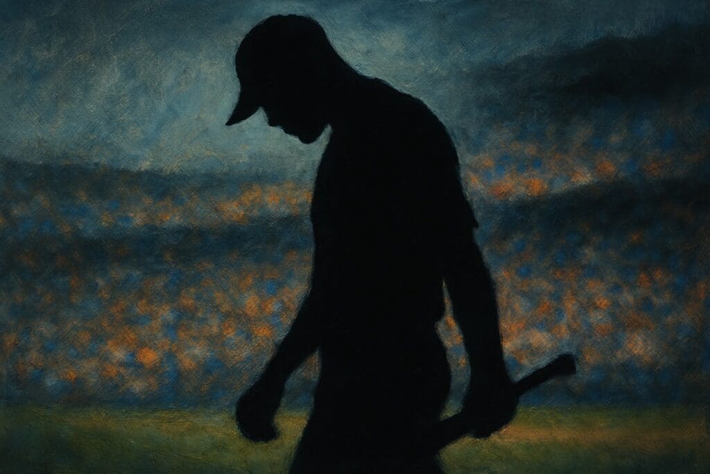 A disappointed baseball player