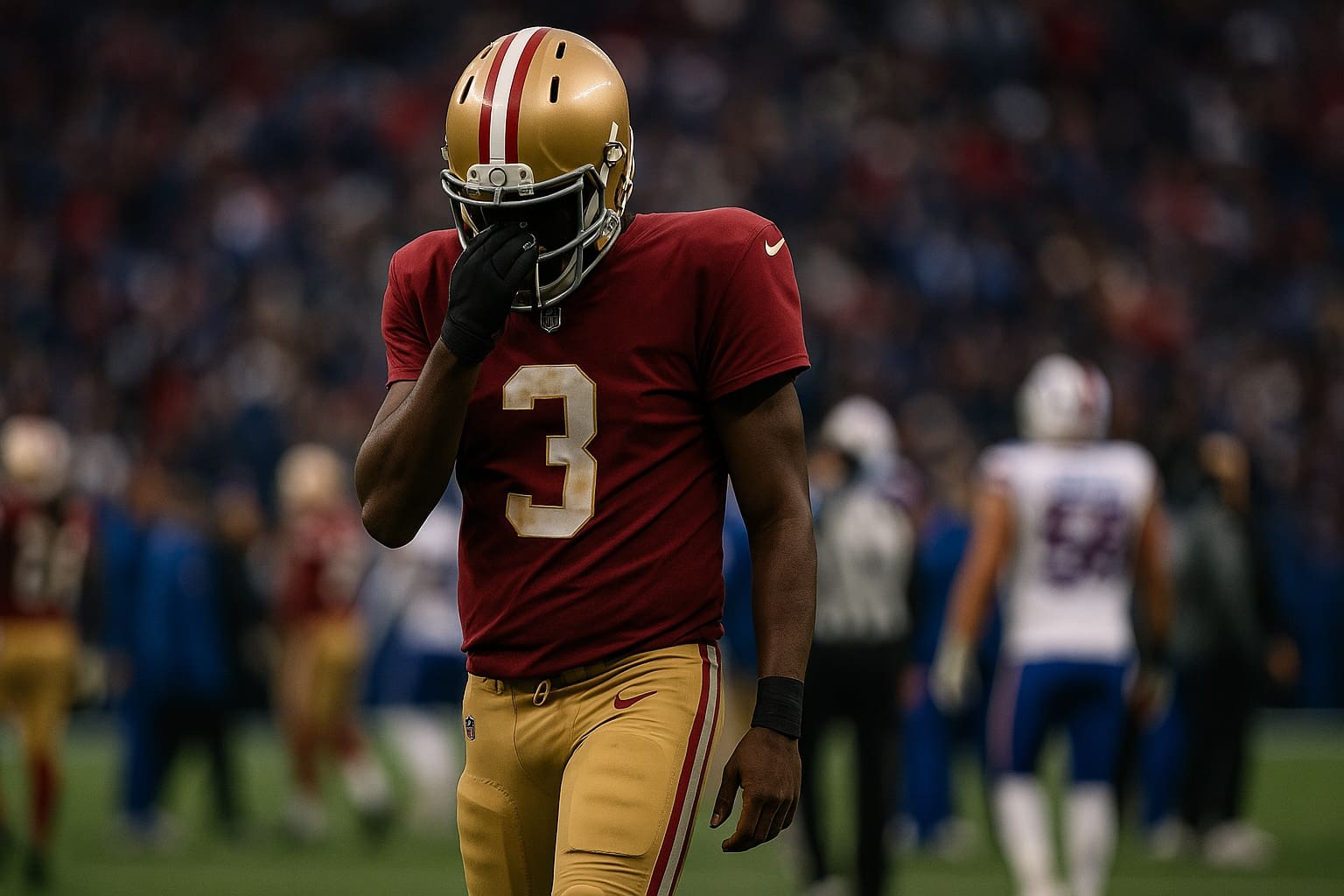 A disappointed NFL player