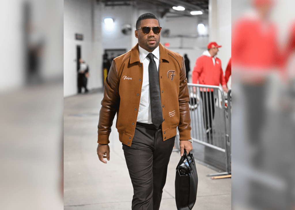 Dec 25, 2024; Pittsburgh, Pennsylvania, USA; Pittsburgh Steelers quarterback Russell Wilson (3) arrives for the game against the Kansas City Chiefs at Acrisure Stadium. Mandatory Credit: Barry Reeger-Imagn Images