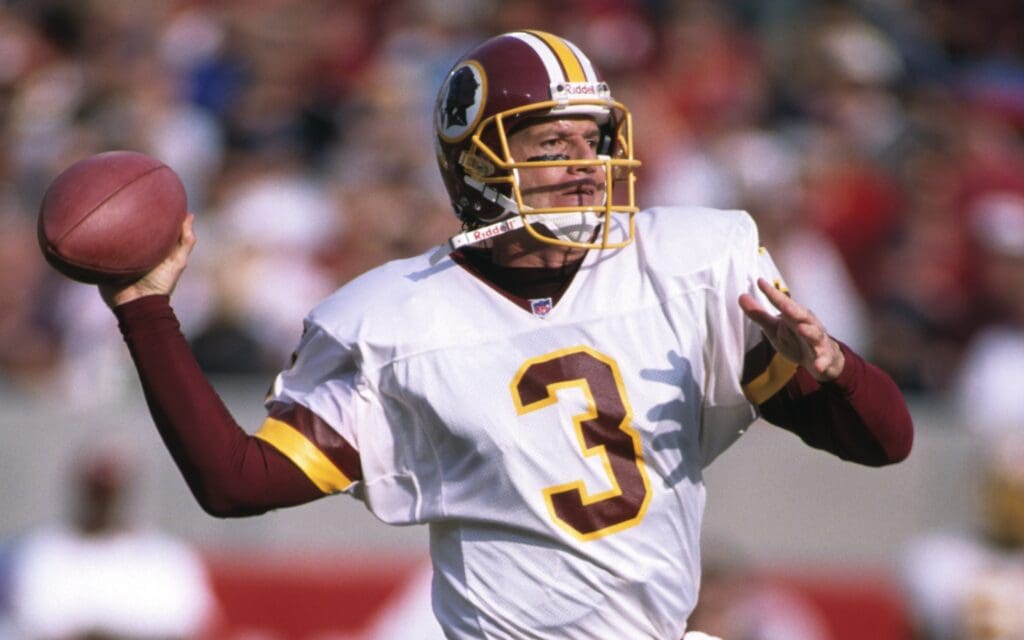 Nov 5, 2000; Tempe, AZ, USA; FILE PHOTO; Washington Redskins quarterback Jeff George (3) in action against the Arizona Cardinals at Sun Devil Stadium. Mandatory Credit: Peter Brouillet-USA TODAY NETWORK