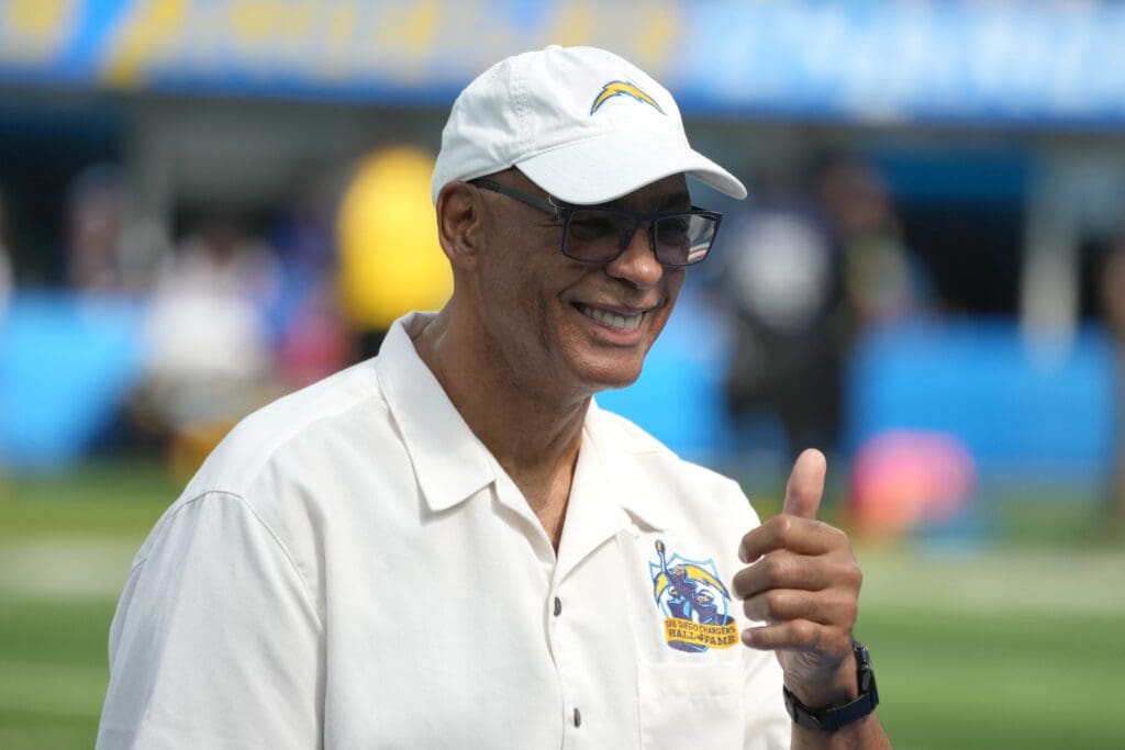 Sep 10, 2023; Inglewood, California, USA; San Diego Chargers former tight end Kellen Winslow attends the game between the Los Angeles Chargers and the Miami Dolphins at SoFi Stadium.