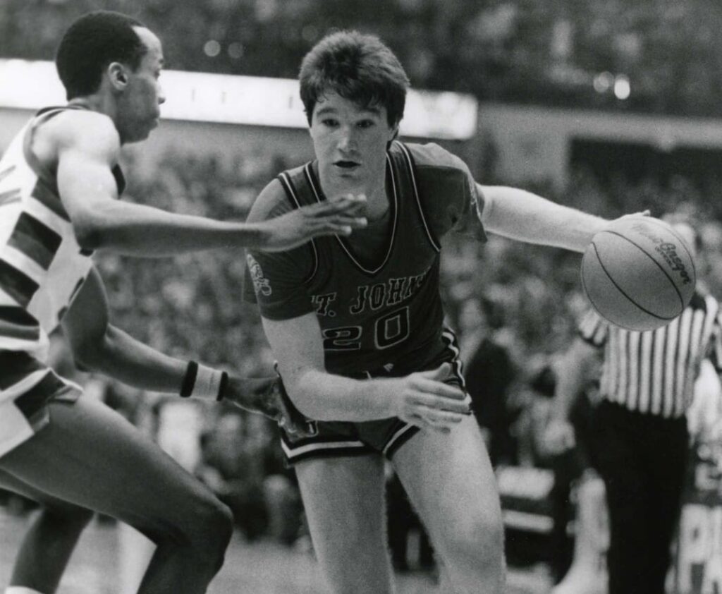 Unknown date, 1984 & location, USA: FILE PHOTO; St John Redmen guard Chris Mullen in action. Mandatory Credit: Malcolm Emmons- USA TODAY Sports