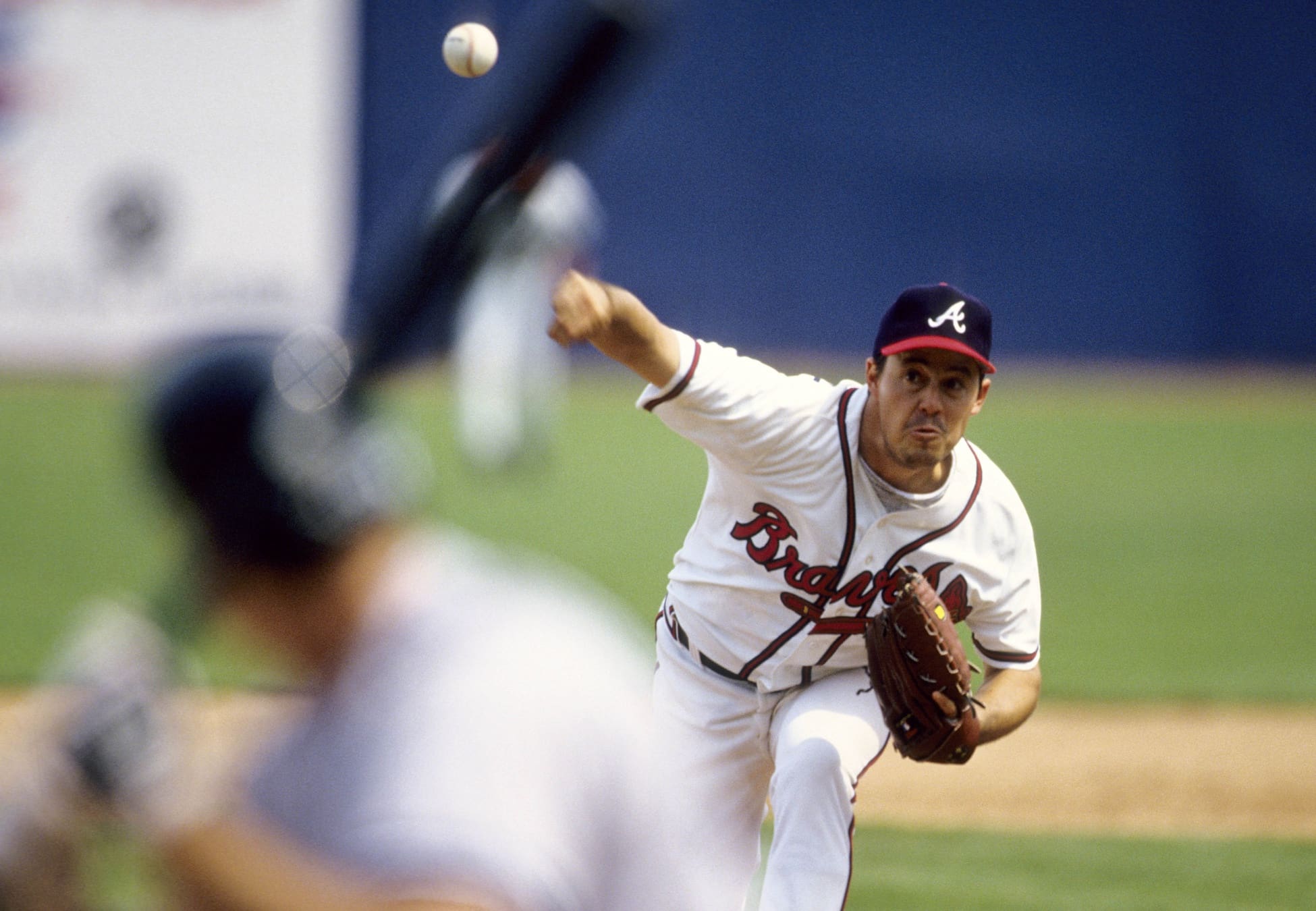 Unknown date; Atlanta, GA, USA: FILE PHOTO; Atlanta Braves pitcher Greg Maddux in action during the 1993 season at Fulton County Stadium. Mandatory Credit: USA TODAY Sports