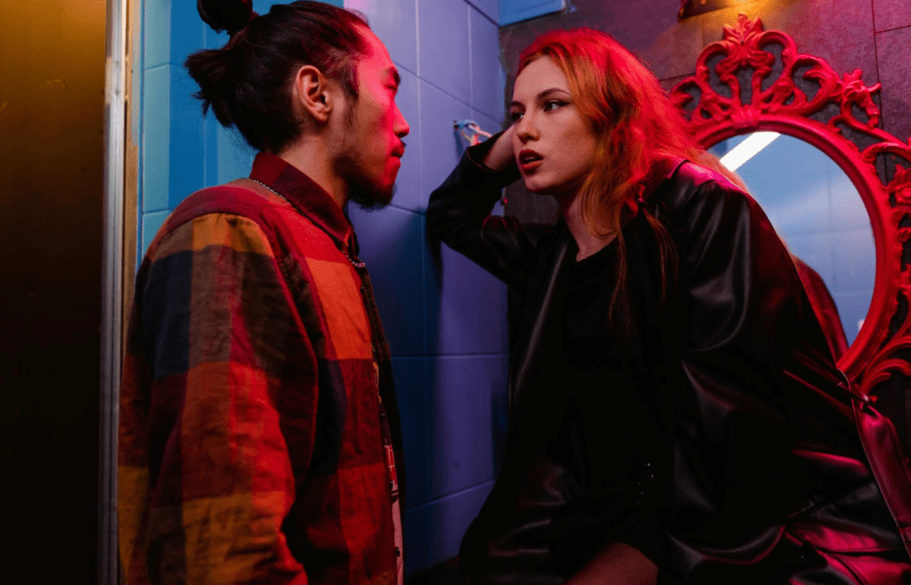 A couple deep in conversation