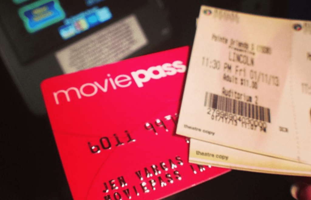 MoviePass card and tickets