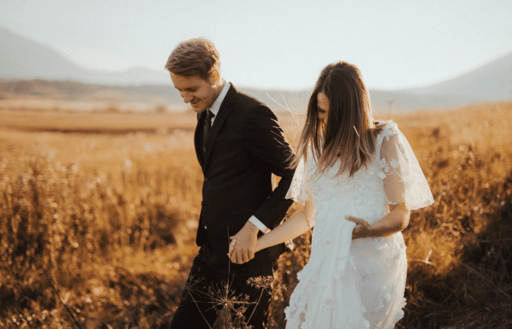 A couple walking together, deep in thought