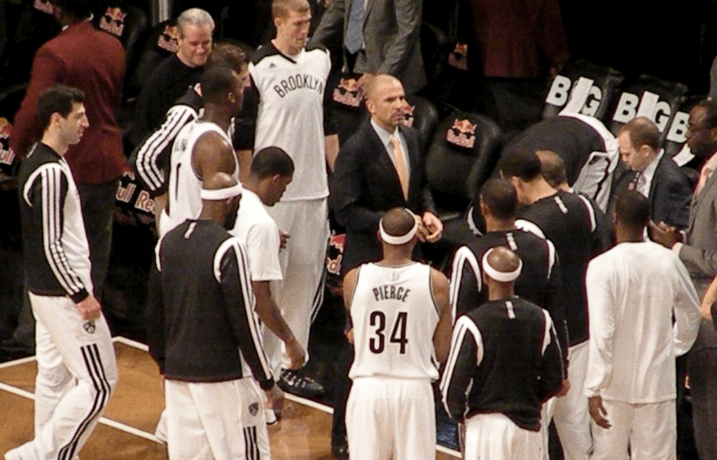 Brooklyn Nets Head Coach Jason Kidd and Team