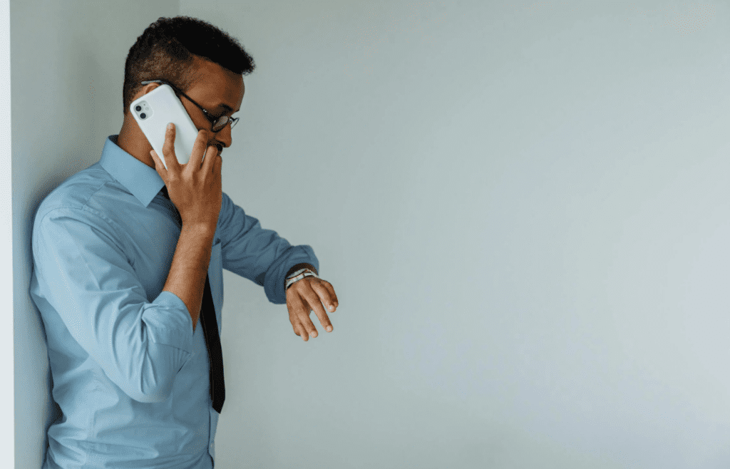 A person preparing to exit a difficult conversation