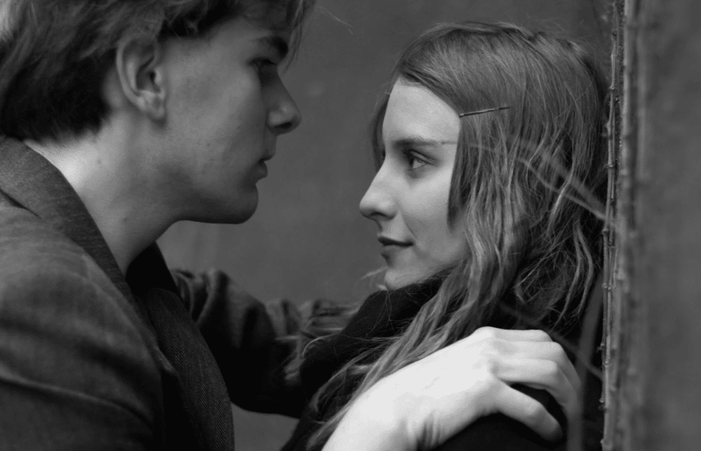 A couple making eye contact with admiration
