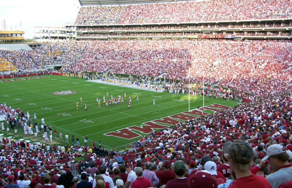 Stadium full with Alabama Football Fans