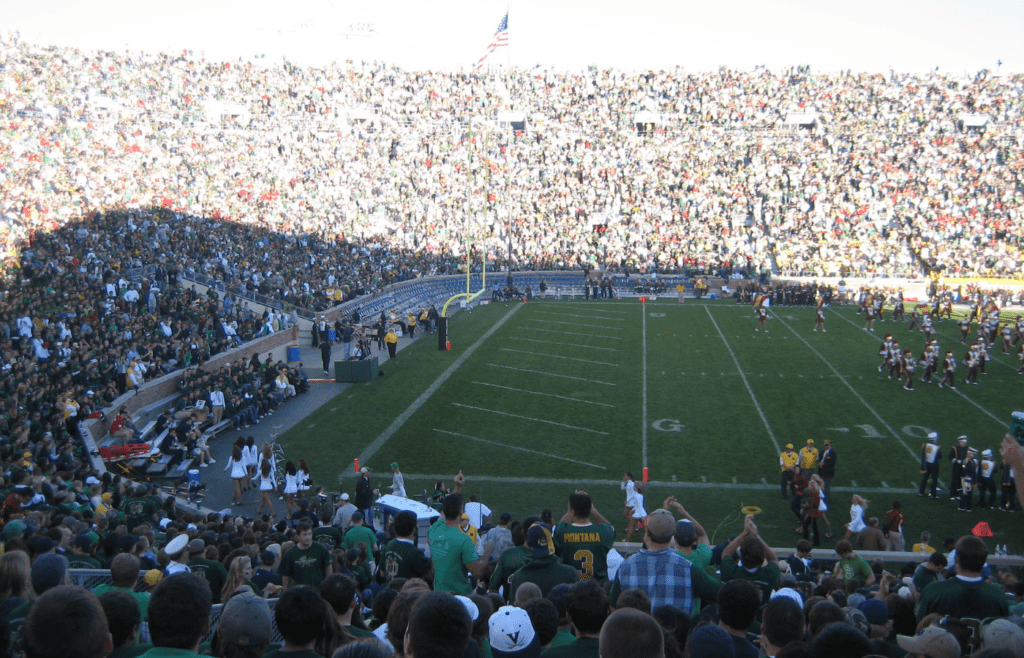 Notre Dame Football Fans Cheering