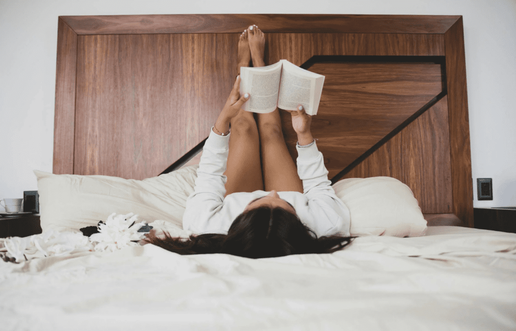 A person tossing and turning in bed