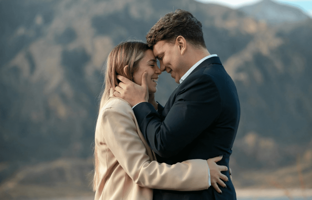 A couple embracing after an argument