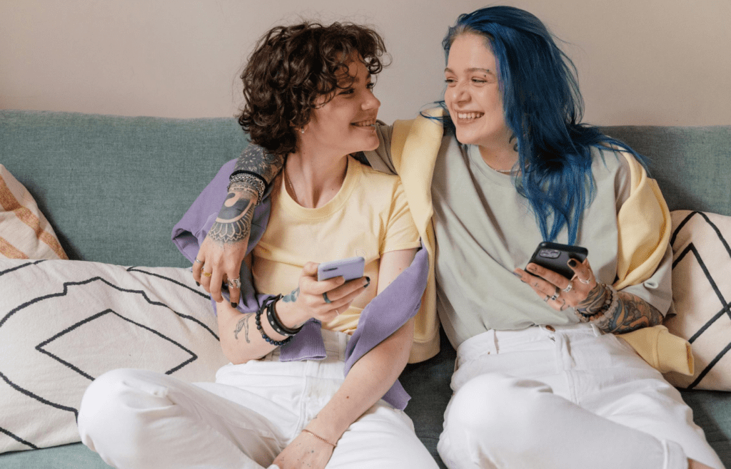 A couple giving each other space while staying connected
