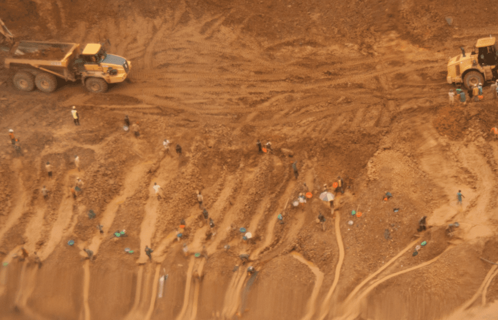 Gold mining at the Banro mining site in the Democratic Republic of the Congo