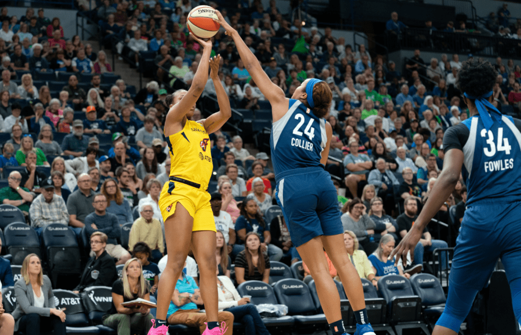 Large crowd watches Minnesota Lynx vs Indiana Fever