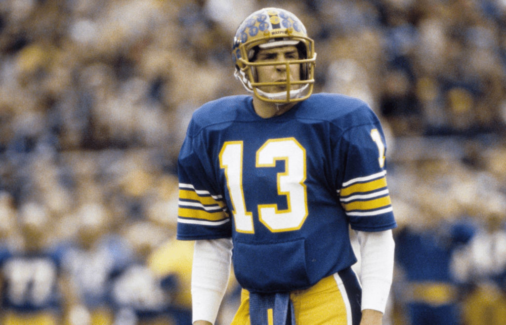Nov 28, 1981, Pittsburgh, PA, USA; FILE PHOTO; Pittsburgh Panthers quarterback Dan Marino (13) in action against the Penn State Nittany Lions at Pitt Stadium during the 1981 season. Mandatory Credit: Malcolm Emmons-Imagn Images
