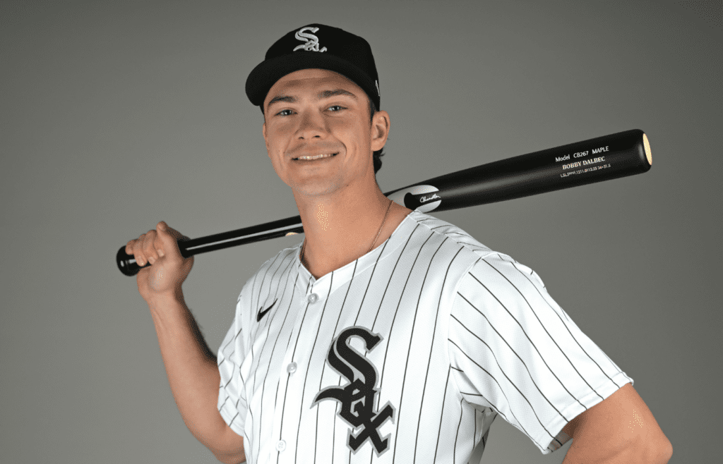 Feb 20, 2025; Glendale, AZ, USA; Chicago White Sox Bobby Dalbec (32) poses for a photo on media day at the team’s spring training facility in Glendale, AZ. Mandatory Credit: Jayne Kamin-Oncea-Imagn Images